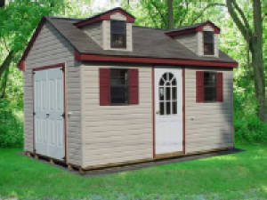 Image Of Cape Cod Sheds Reading, PA With Burgandy Trim - Eastern Building Products
